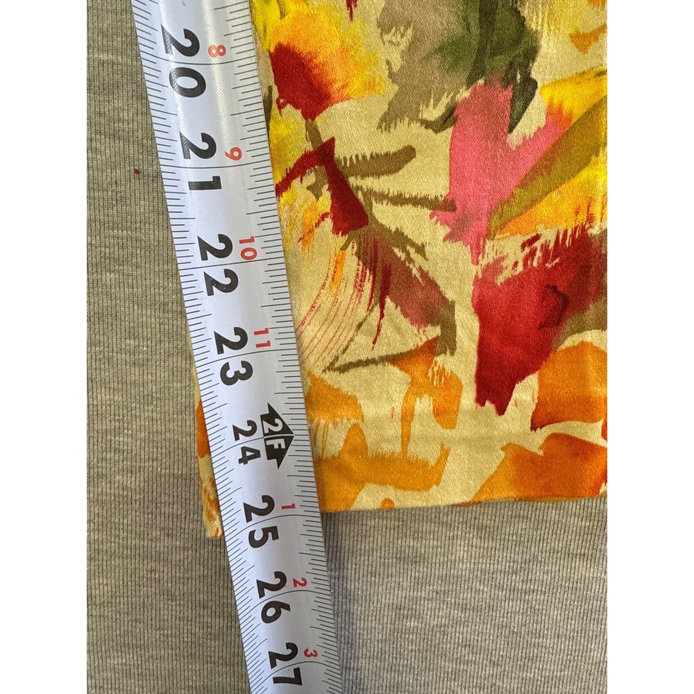 Peck & Peck Floral Ankle Pants Womens 12 Multi Color Stretch Cotton Straight Leg - Picture 6 of 6